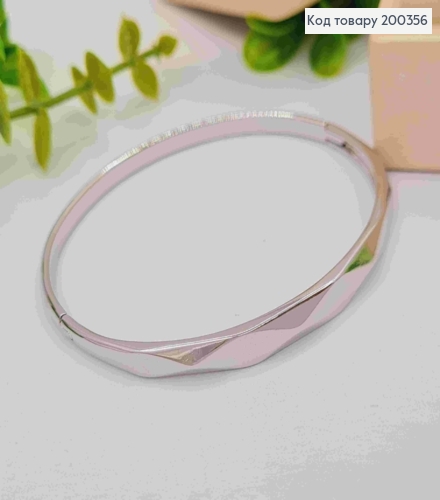 Браслет родованный овальный фактурный, длина 19см, Xuping 200356 фото 2