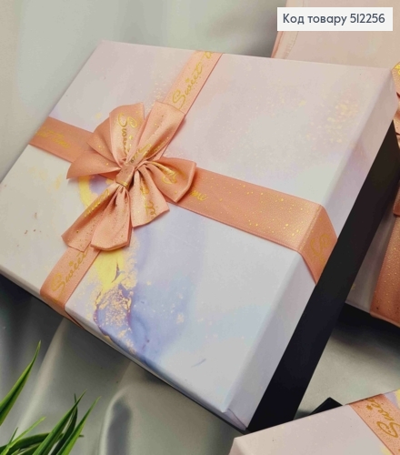 Набір коробок(3шт) "РОЖЕВИЙ Мармур" прямокутна з Рожевим Бантиком (29х21х9см, 26х19х8см, 23х17х7см) 512256 фото 2