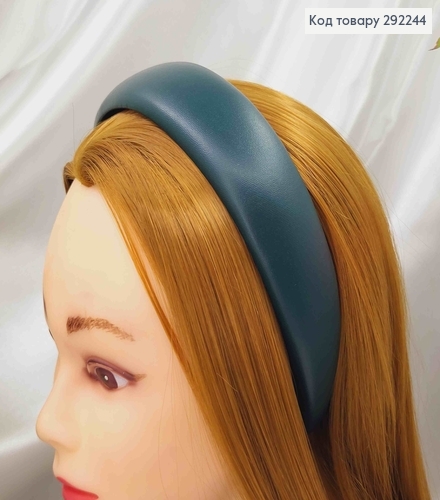 Обруч широкий 4,5см, ЭКОкожа, цвет ТЕМНО-ЗЕЛЕНЫЙ, ручная работа, Украина. 292244 фото 2