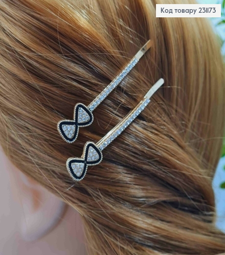 Набор невидимок (2шт), Различные фигурки в ассортименте с Камнями, 6,5см, Золотого цвета, цена за 2шт 231173 фото 2