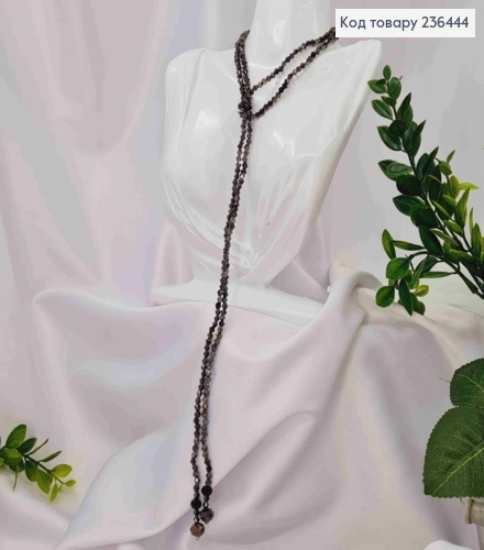 Бижутерия на шею из бусин, 116см, цвета Черный-Металик, Hand Made 236444 фото 2