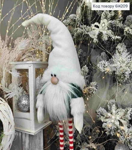 Гном в БІЛО-ЗЕЛЕНОМУ вбранні, 90см, ручна робота, Україна 614209 фото 2