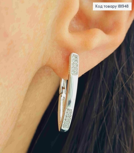 Сережки рождены Стрелы украшены Блестящими камешками, дл. 2,4см, английская застежка, Xuping 181948 фото 2