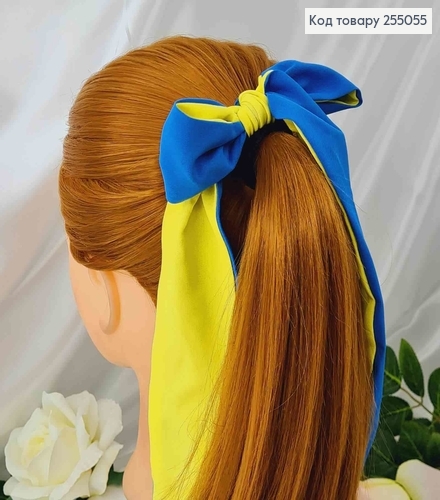 Резинка 5см, Твилли Бант желто-синий 12*28см, (ручная работа,Украина) 255055 фото 2