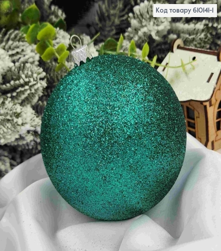 Игрушка шар 100 мм Блеск  ИЗУМРУДНАЯ, Украина 610141-1 фото 2