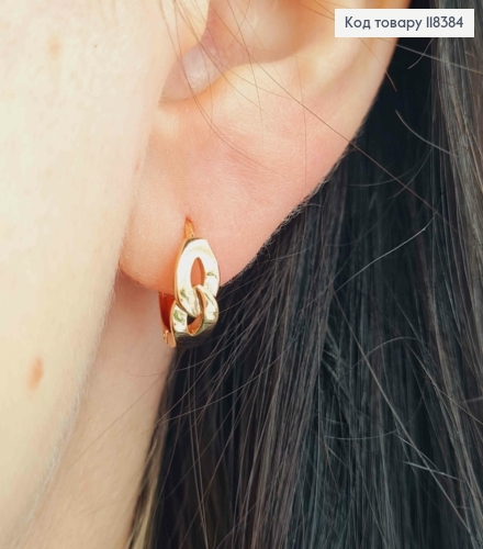Серьги кольца "Звенья", диаметр 1,3см, Xuping 18К 118384 фото 3