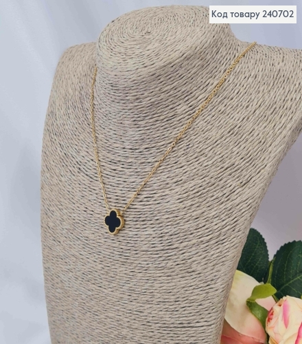 Цепочка из Van Cleef, двусторонний Синий-Черный, 43+5см, лимонного цвета, сталь Stainless Steel 240702 фото 3