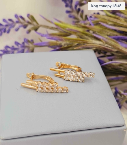 Серьги "ЛИЛИТ" украшены яркими камешками, 2,5см, англ. зам., XUPING 18K 118148 фото 2