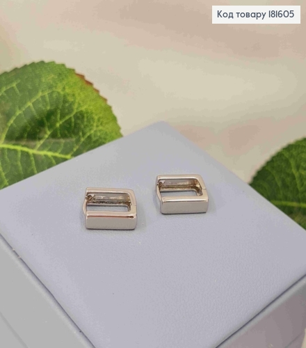 Серьги родовые квадратные, ширина 4мм, длина 1,2см, Xuping 181605 фото 2