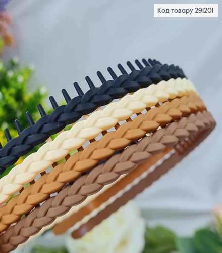 Обруч каучук, Косичка шир.0,7см, цвета в ассорт. 291201 фото 2