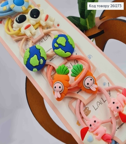 Набор детских резинок (20шт) космические в ассортименте, тонкие, диаметр 3,5см. 261273 фото 2