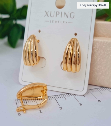 Серьги "Ракушка", 1,5см, английская застежка, Xuping 18K 118741 фото 3