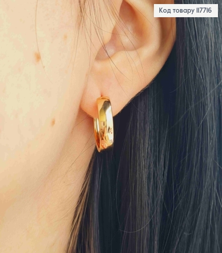 Серьги кольца Классические, ширина 0,5см, диаметр 1,8см, Xuping 18K 117716 фото 3