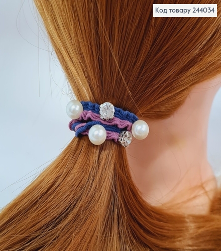 Резинка хвилька з камінцями та бусинками в асорт. 244034 фото 2