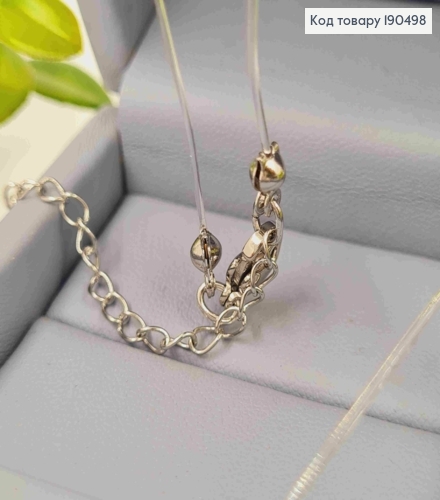 Жилка прозрачная родованная с Блестящим камнем в оправе (6мм), длина 45+5см, Xuping 190498 фото 3