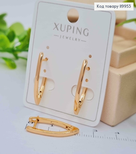 Серьги "Стрели", длина 2,3см, английская застежка, Xuping 18K 119953 фото 2