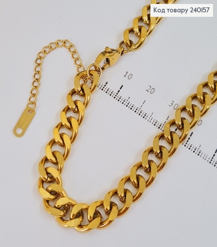 Цепочка 40+5см длина, 1,2см ширина лимонное золото Stainless Steel 240157 фото 3