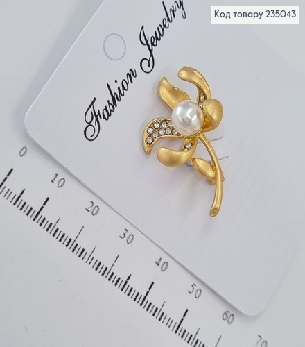 Брошь металл золотая с камнями 235043 фото 8