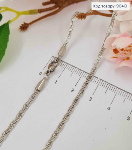 Ланцюжок родований, плетіння якірне овальне 50см, Stainless Steel ТТМ 190410 фото 2