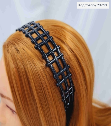 Обруч пластик, глянцевый, с перепонками, 2,9см, Черного цвета 292351 фото 2