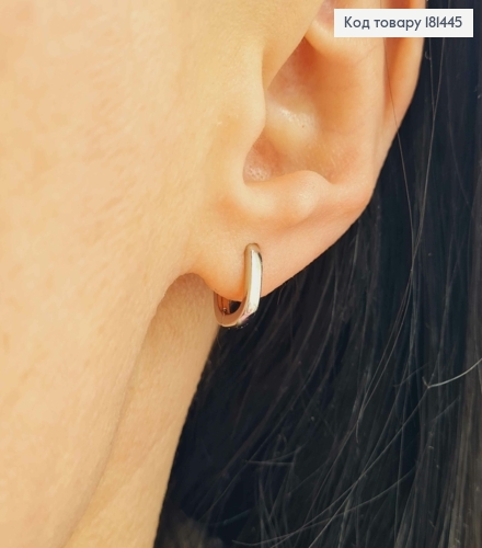 Серьги овальные родованные "Нежные",ширина 2мм, диаметр 9мм, Xuping 181445 фото 2