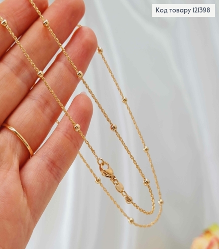 Цепочка якорное витое плетение с шариками, длина 45см, Xuping 18К 121398 фото 2