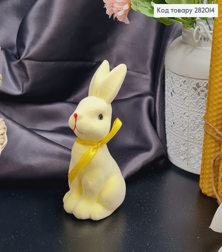 Заяц бархат желтый 6х13,5 см 282014 фото 2