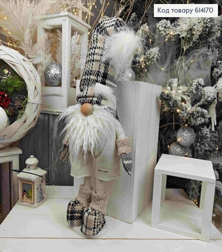 Гном "Скандинавський" в БЕЖЕВОМУ вбранні, 54см, ручна робота, Україна 614170 фото 2