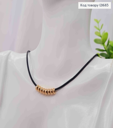 Шнур плетеный глянцевый, с пятью шармиками, дл. 40+5см, Xuping 18K 121683 фото 2