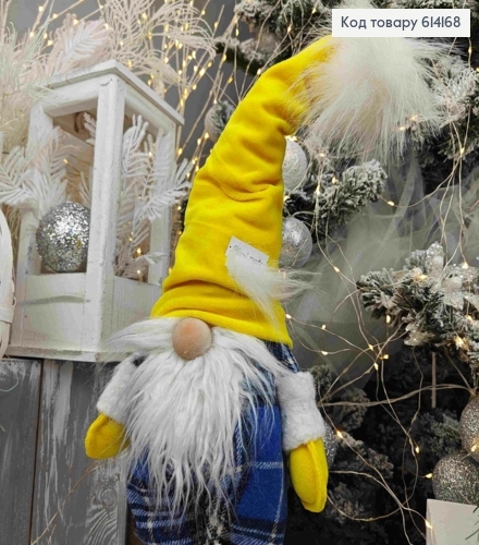 Гном "Скандинавський" в ЖОВТО-СИНЬОМУ вбранні, 54см, ручна робота, Україна 614168 фото 2