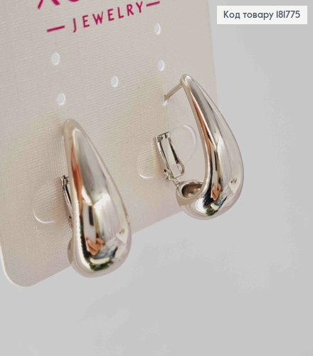 Сережки родовані "Краплинки", довжина 2,1см, англійська застібка, Xuping 181775 фото 3