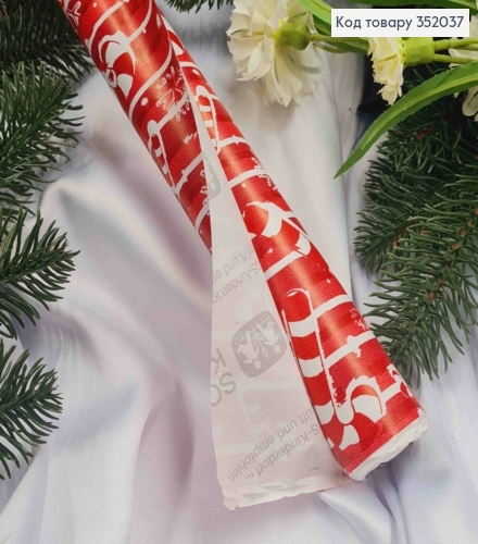 Бумага Крафт новогодний "Леденцы" на Красном, 70см, длина 7метров 352037 фото 2