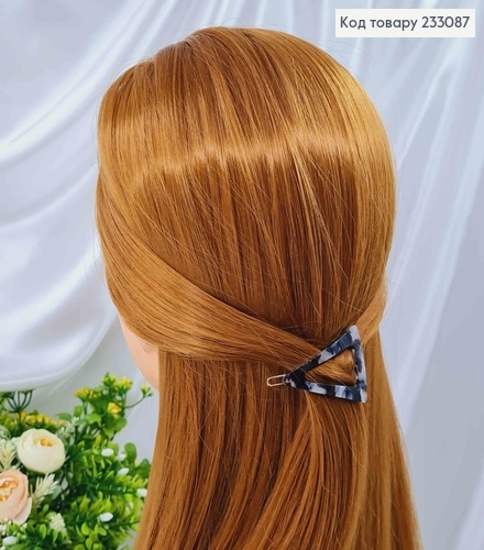 Заколка Треугольник 4,5см "Белый+черный мрамор" 233087 фото 2