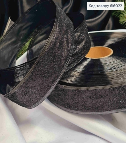 Лента Блеск ЧЕРНАЯ, ширина 4см, длина 100 ярдов (90м) 616022 фото 2