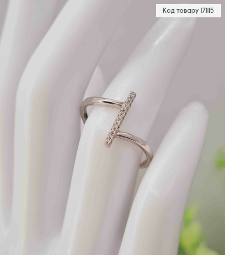 Кольцо родованное украшено Блестящими камнями, Xuping 171115 фото 2