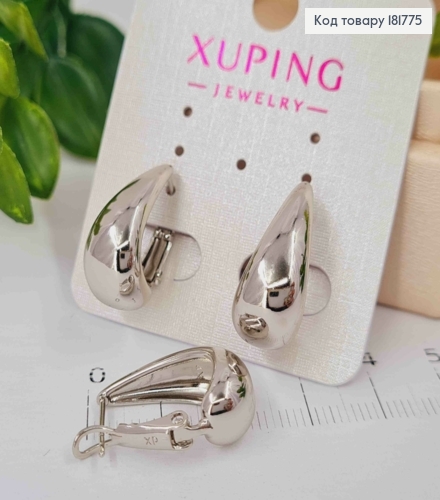 Сережки родовані "Краплинки", довжина 2,1см, англійська застібка, Xuping 181775 фото 2