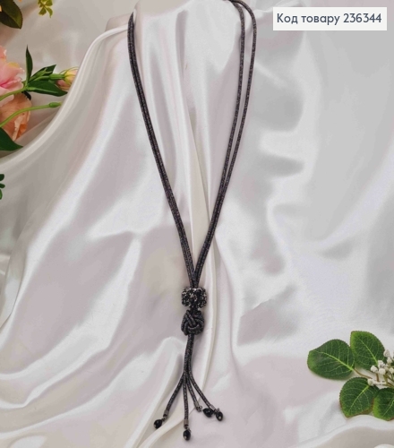 Біжутерія на шию в Сірих тонах, з Вузликом та кулею в камінцях, довж. 50см 236344 фото 2