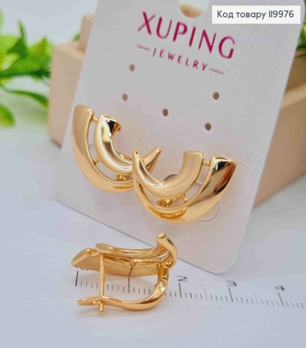 Серьги "Коготь Золотого Дракона", 2см, английская застежка, Xuping 18K 119976 фото 2