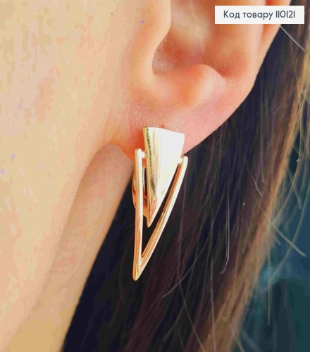 Серьги "Коготь Тигра", 2,4см, англ. застежка, XUPING 18К 110121 фото 3