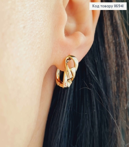 Серьги "Цепочка", 1,5см, англ. зам. Xuping 18K 116941 фото 2