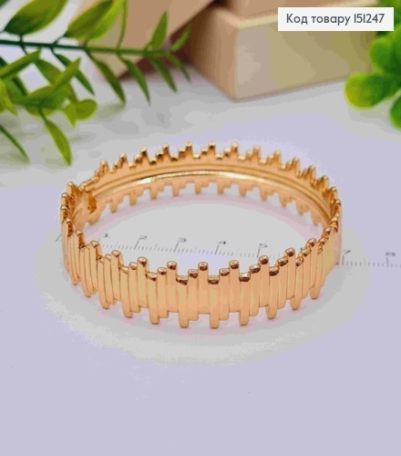 Браслет круглый фактурный, ддаметр 6,5см, длина 20см, Xuping 18К. 151247 фото 3