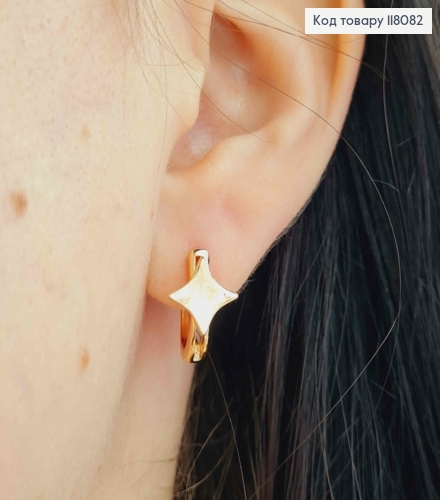 Серьги овальные "Звездочки", 1,3см, английская застежка, Xuping 18К 118082 фото 3