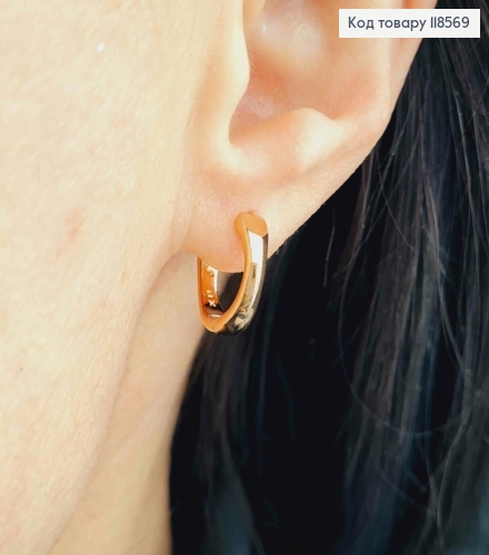 Набор: серьги кольца (3пары) "Рельефные", размеры 1,1см; 1,3см; 1,5см; Xuping 18К 118569 фото 4