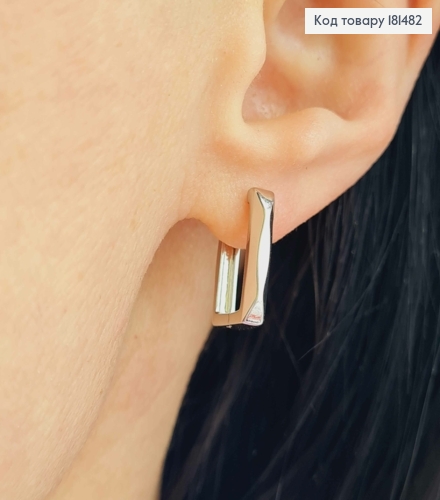 Серьги родовые Квадратные граненые, длина 1,5см, Xuping 181482 фото 2