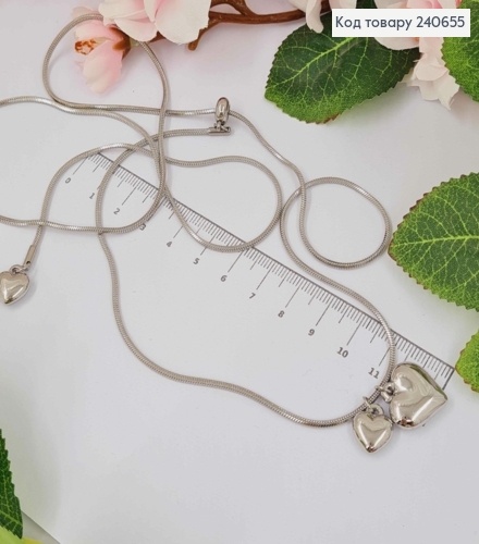 Цепочка сотуар на спину с подвеской Сердце (2см), длина регулируемая, сталь KASM 240655 фото 2