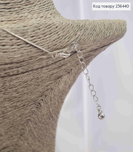 Бижутерия на шею пять БУСИНОК (2см) на цепочке, 42+6см, Серебряного цвета, Fashion Hand Made 236440 фото 4