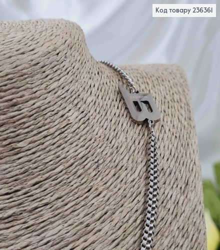 Підвіска на шию, комбінована, з підвіскою камінцем та перлинками, та емблемою "Фешн", довж. 45+5см 236361 фото 3