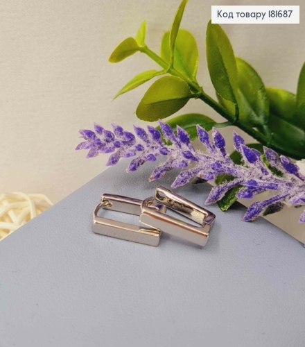 Серьги родованые Квадратные, 1,4*0,3см, Xuping 181687 фото 2