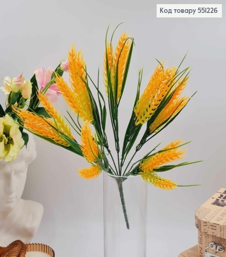 Колосья пшеницы (21шт) золотисто-оранжевого цвета, пучок 34см, 551226 фото 3