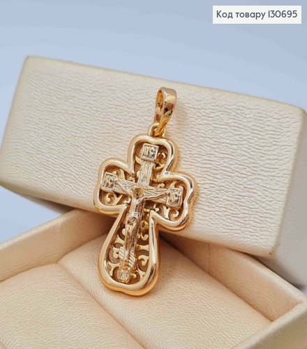 Крестик с распятием, размер 2,5*1,9см Xuping 18K 130695 фото 2